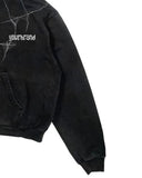 Unisex Gothic Spider Web Hoodie – Black Streetwear Pullover