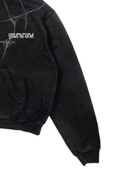Unisex Gothic Spider Web Hoodie – Black Streetwear Pullover