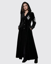 Women Scary Halloween Costume Gothic Hooded Velvet Coat