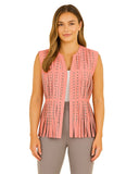 Women's Pink Leather Vest