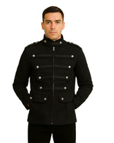 Men's Black Gothic Military Jacket