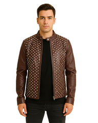 Maroon Studded Jacket