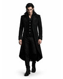 Victorian long Gothic Steampunk Coat with high collar and tailored fit