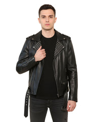 Black Rocker Studded Leather Jacket
