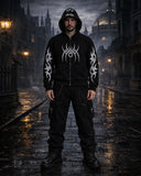 Unisex Black Tribal Graphic Hoodie – Zip Up Sweatshirt