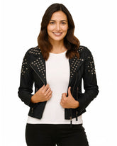 Black Spike Leather Jacket