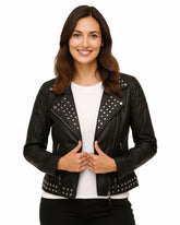 Rebellious Edge Black Studded Jacket
