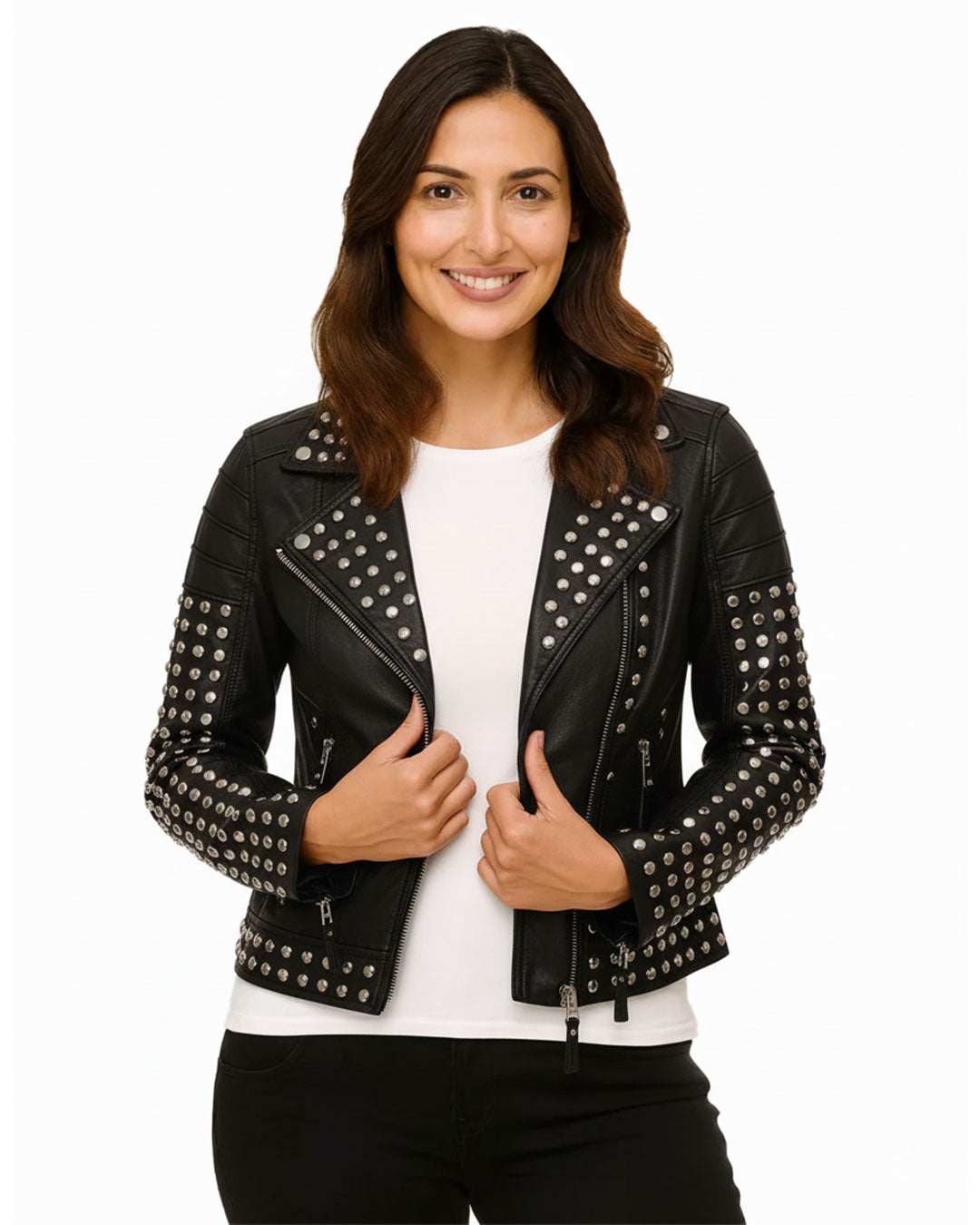 Black Studded Leather Jacket