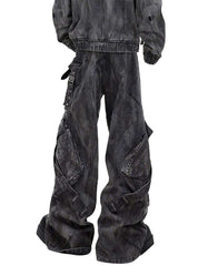 Men's Trippprs Raw Edge gothic straight-leg pants with raw-edge hems and minimalist design