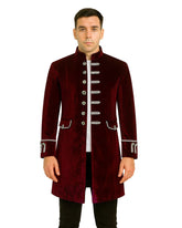 Men's Maroon Velvet Gothic Coat
