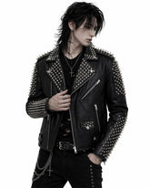 Spiked Leather Biker Jacket