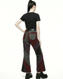 Women's Gothic Patchwork Flare Pants – Alternative Bell Bottom Trousers