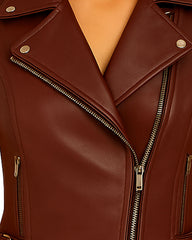 Maroon Leather Biker Vest