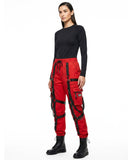 Women's Red Techwear Cargo Pants
