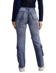 Women’s Cotton Blend Multi-Pocket Cargo Jeans