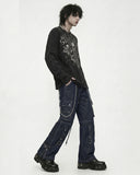 Unisex Convertible Gothic Punk Cargo Pants with Straps, Chains & Zippers