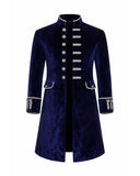 luxury blue velvet victorian gothic coat mens full length