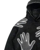 Black Glow Hands Graphic Hoodie – Unisex Streetwear