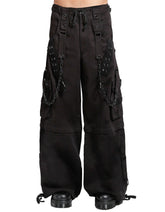 MEGA DARK Black Streetwear Pants – Wide-Leg Goth Trousers with Pockets