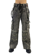 Cyber Goth Cargo Pants – Grey Gothic Trousers Unisex