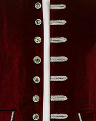 Men's Maroon Velvet Gothic Coat