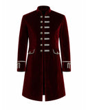 Men's Maroon Velvet Gothic Coat