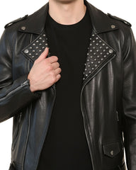 Black Rocker Studded Leather Jacket
