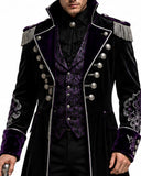Obsidian Phantom gothic Victorian tailcoat with purple velvet and silver buttons for Halloween cosplay