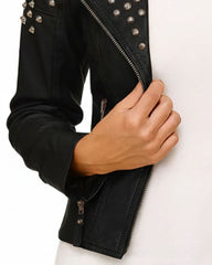 Black Spike Leather Jacket