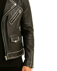 Silver Studded Moto Jacket