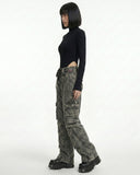 Cyber Goth Cargo Pants – Grey Gothic Trousers Unisex