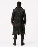 Men’s black pirate costume coat for Halloween cosplay and gothic events