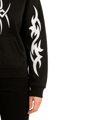Unisex Black Tribal Graphic Hoodie – Zip Up Sweatshirt