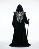 Skull Halloween Costume Gothic Hooded Halloween Robe