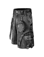 Men's gothic straight leg Trippprs Raw Edge pants with raw edge hems and minimalist design