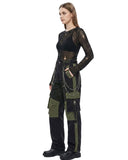 Women's Techwear Cargo Pants Black Green