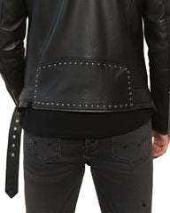 Black Rocker Studded Leather Jacket
