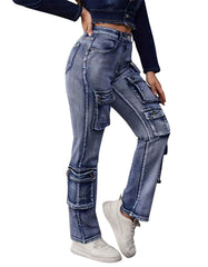 Women’s Cotton Blend Multi-Pocket Cargo Jeans