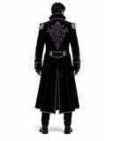 Obsidian Phantom Halloween tailcoat with purple velvet accents and gothic embroidery