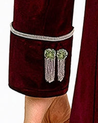 Men's Maroon Velvet Gothic Coat