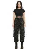 Women's Gothic Cross Chain Cargo Pants