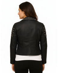 Black Spike Leather Jacket