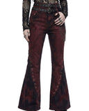 Flare pants women gothic bell bottom jeans closeup grommet chain detail