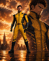 Men's Cosplay Costume – Yellow & Black Superhero Suit
