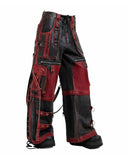 Bloodforge gothic leather pants for men, back view with wide-leg silhouette