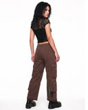 Brown Cargo Pants for Women | Wide Leg Cargo Pants