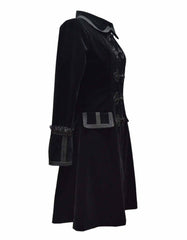 Women's Black Velvet Gothic Coat