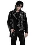 Black Studded Leather Moto Jacket