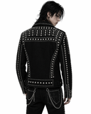 Black Studded Leather Moto Jacket
