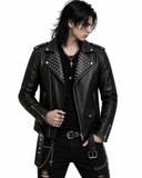 Black Rocker Studded Leather Jacket